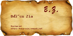 Bács Zia névjegykártya